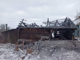 В деревне Локтыши Ганцевичского района горела хозпостройка