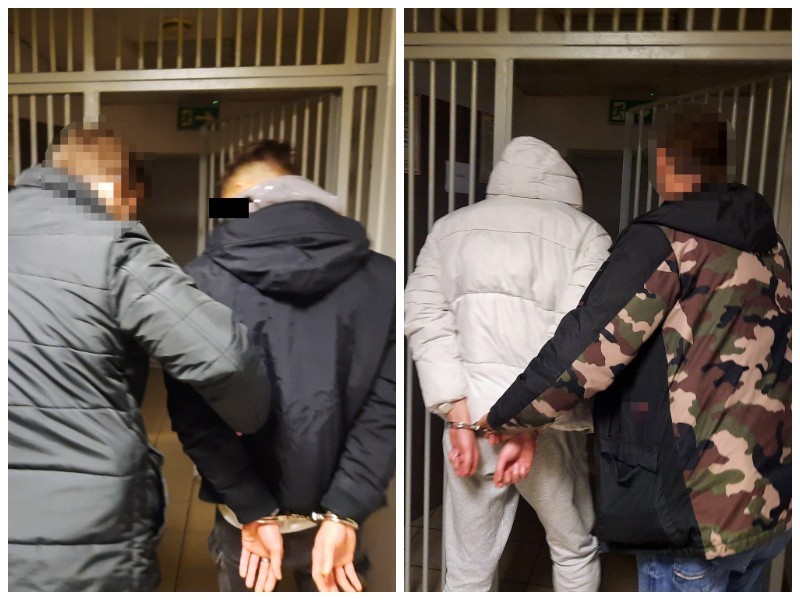 Затрыманыя беларусы на фота польскай паліцыі