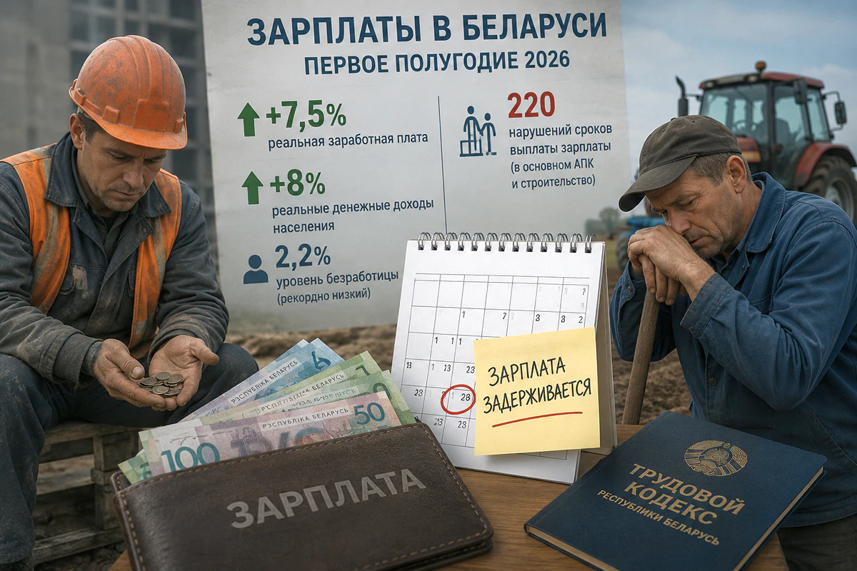 Реальные зарплаты в Беларуси растут значительно быстрее производительности труда, однако профсоюзы продолжают фиксировать нарушения сроков выплат.