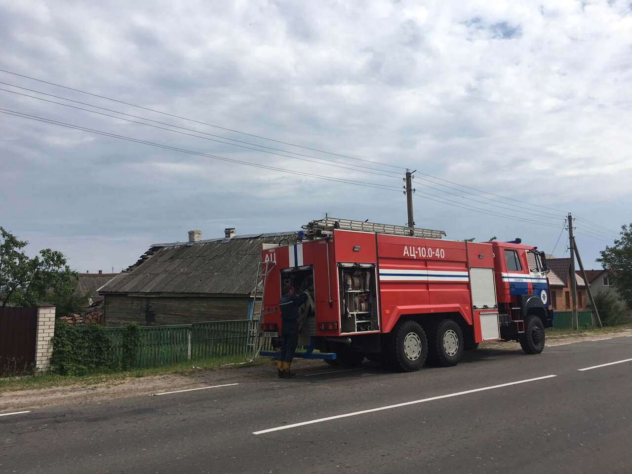 Возгорание жилого дома в г. Ганцевичи.