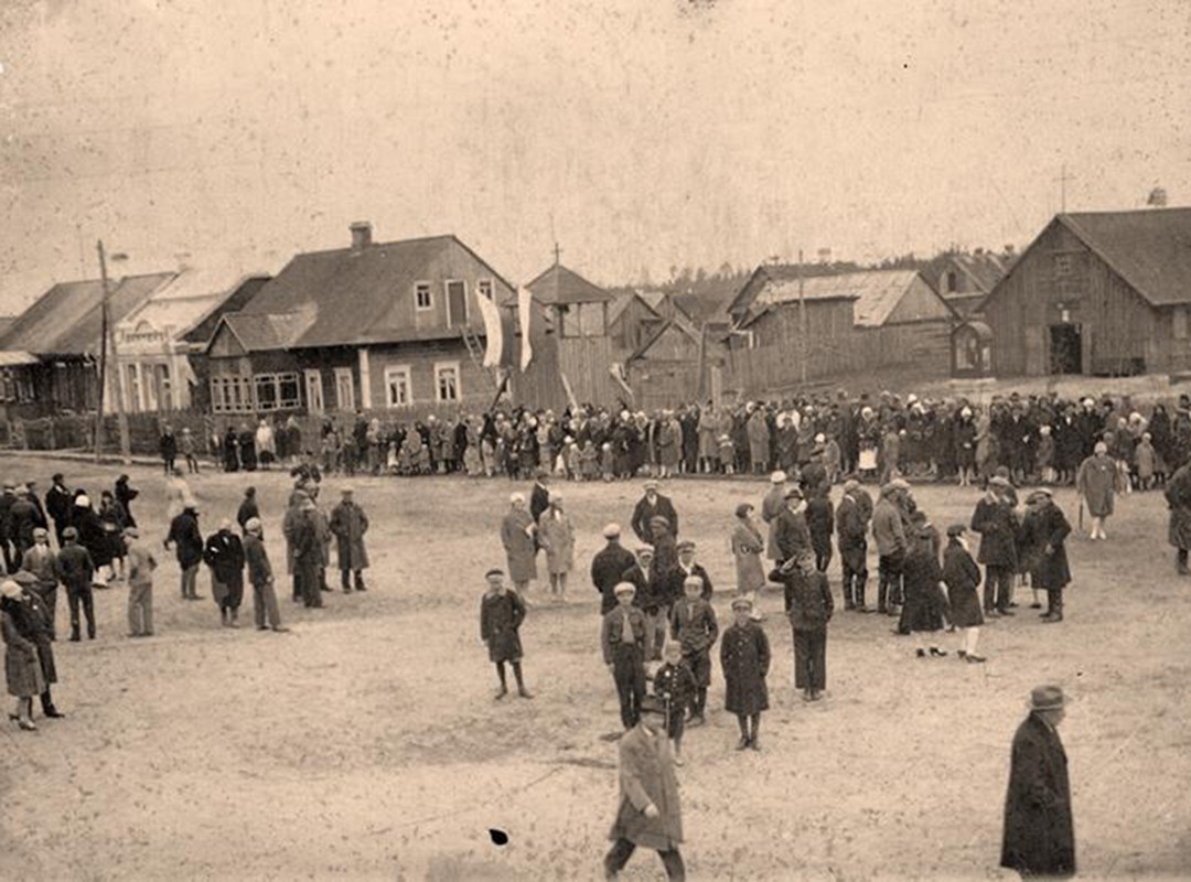Мястэчка Ганцавічы да 1934 г. На заднім плане касцёл. фота да 1934 г. (1)