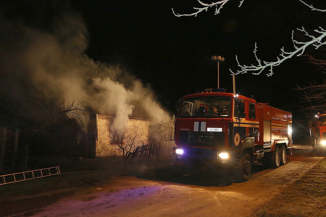 Пожар в Ганцевичах на ул. Комсомольская