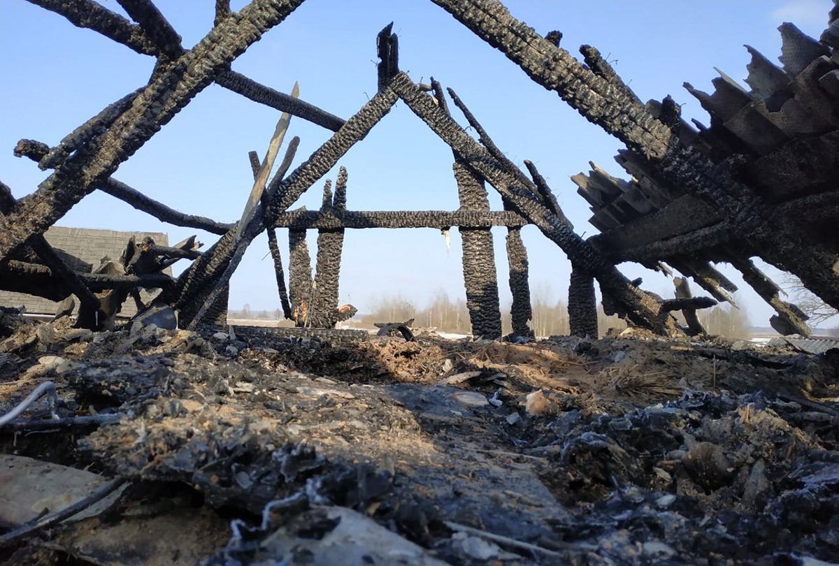 Пожар в деревне Раздяловичи Ганцевичского района