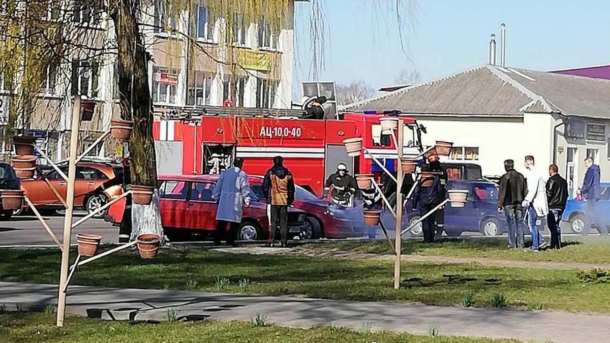 В Ганцевичах горел автомобиль. Фото читателя.
