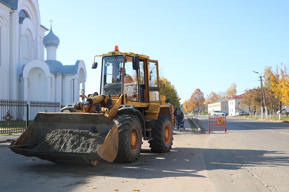 Ремонт на ул. Строителей в Ганцевичах.