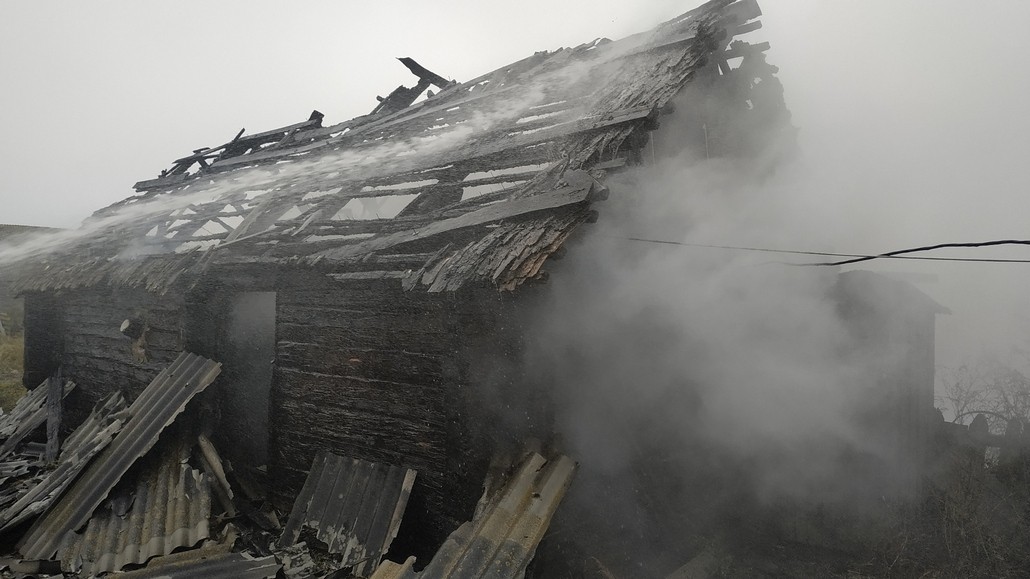 Пожар в д.  Раздяловичи, 25 октября 2019 года